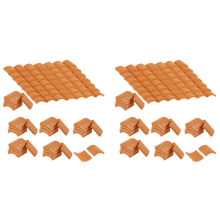 400 Pcs Roof Tiles Model Building Set Red Miniature Tiles