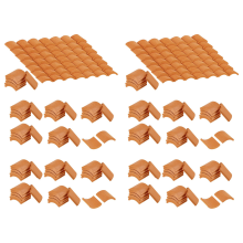200 Pcs Roof Tiles Model Building Set Red Miniature Tiles