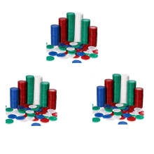 400 Pieces Plastic Poker Chips Game Chips 4 Colors Counter Card, 3