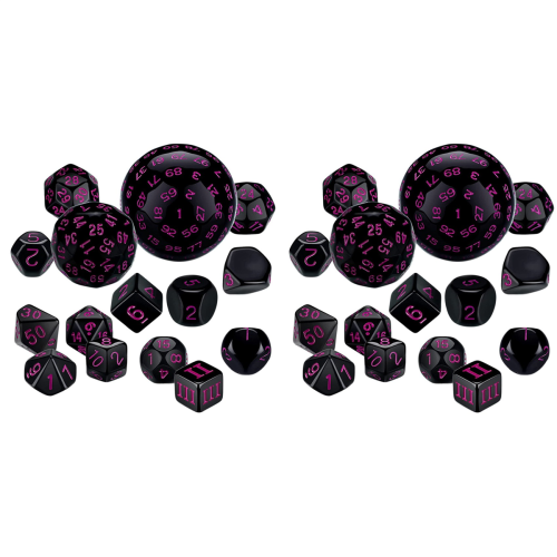 15Pieces Complete Polyhedral DND Dice Set D3-D100 for Table Games
