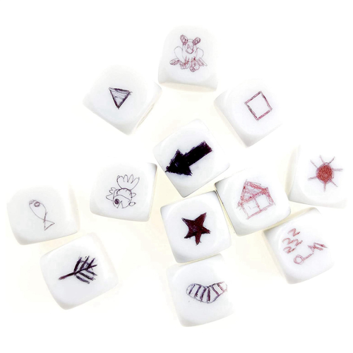 50 Pack 16MM Blank White Dice Set Acrylic D6 for Game,Party,Fun,DIY 1