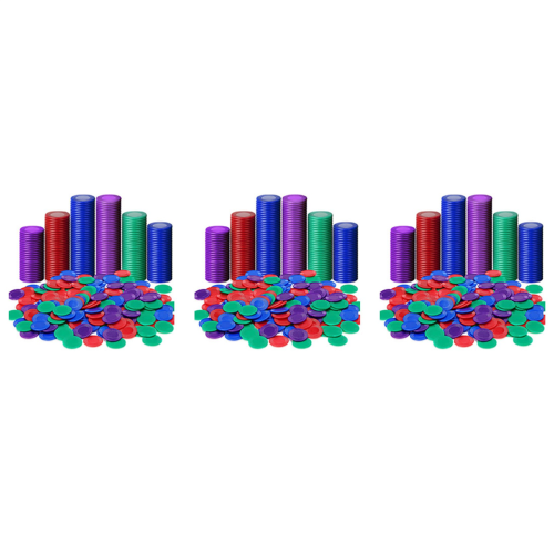400 Pieces Plastic Poker Chips Game Chips 4 Colors Counter Card, 1