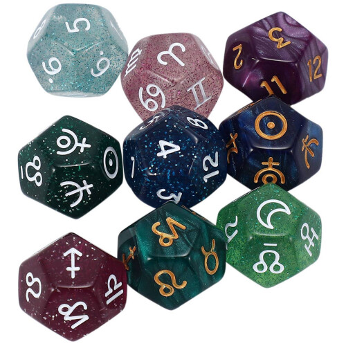 18Pcs 12-Sided Astrology for Constellation Divination Toys Type A 1