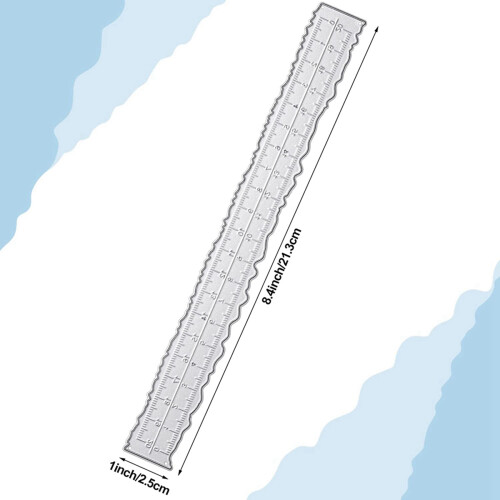 3 Pieces 8.4 Inches Metal Irregular Edges Ruler for Card Making Tools 2