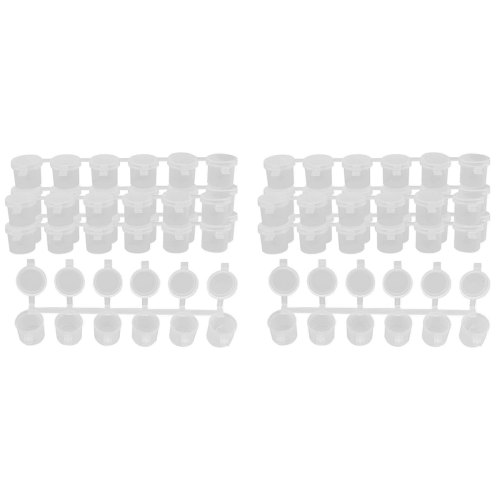 5 Strips 30 Pots Empty Paint Strips, 10Ml/ 0.35Oz Paint Pot Strips