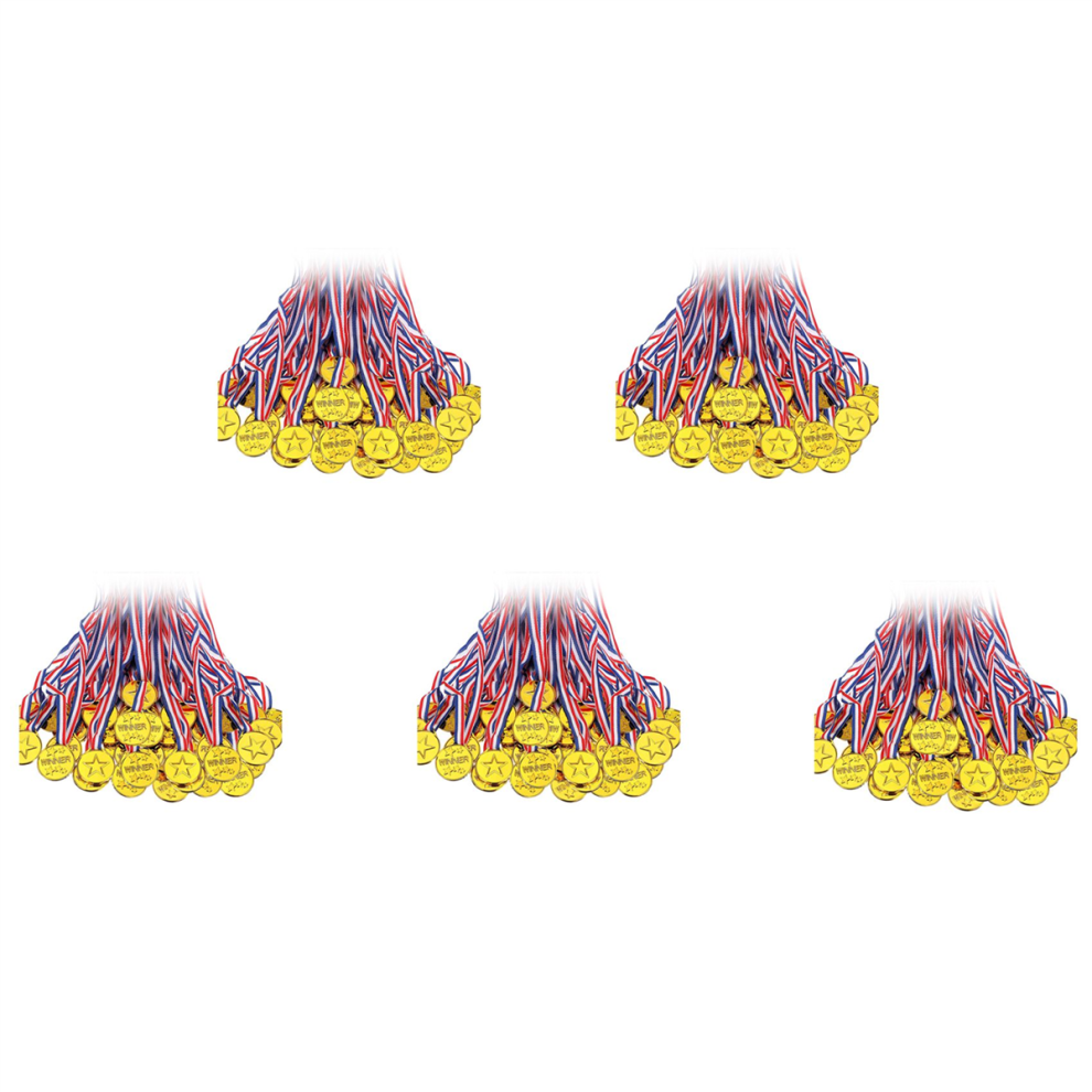 100 Pieces Kids Plastic Winner Medals Gold Winner Award Medals-image-OPC-PJ95W2D-NEW