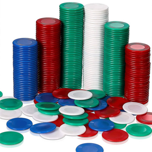 400 Pieces Plastic Poker Chips Game Chips 4 Colors Counter Card, 3 1