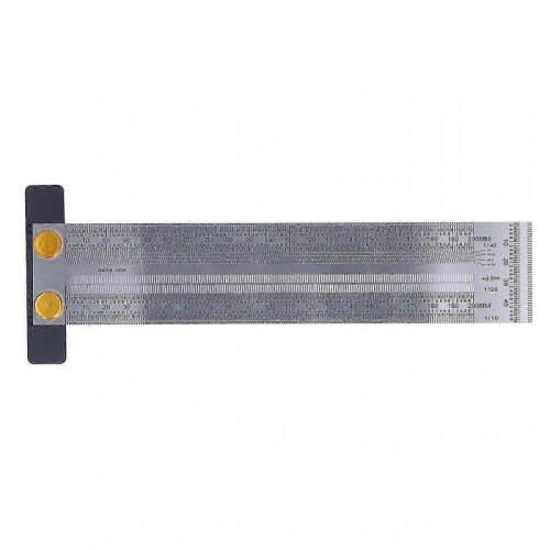 Stainless Steel Scriber Ruler 200mm High Accuracy Woodworking Right Angle Tool