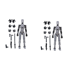 Robot Action Figure, 3D Printed with Full Articulation Gray