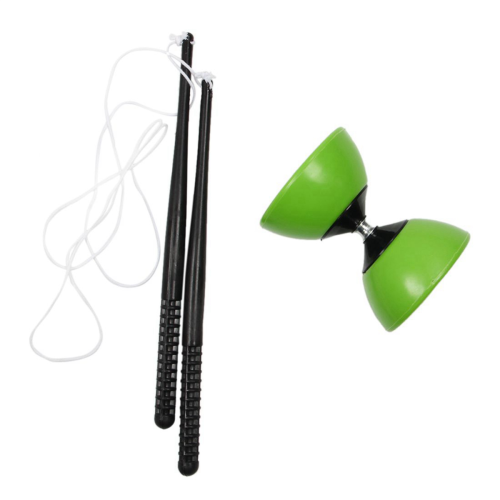 Plastic Bowl Diabolo Classic Toy with Hand Sticks Green 1
