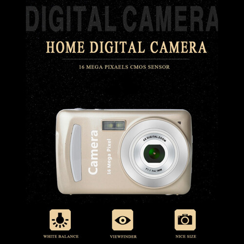 Digital Camera,Portable Cameras 16 Million HD Pixel Compact Golden 1