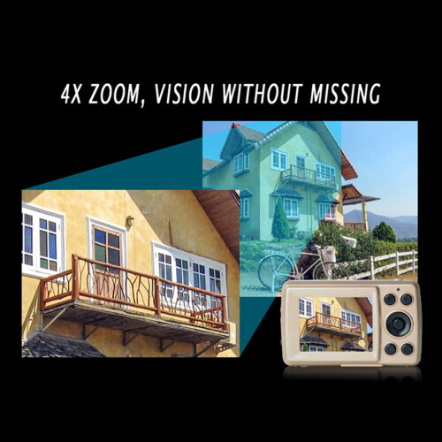 Digital Camera,Portable Cameras 16 Million HD Pixel Compact Golden 2
