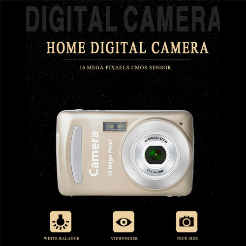 Digital Camera,Portable Cameras 16 Million HD Pixel Compact Golden 1