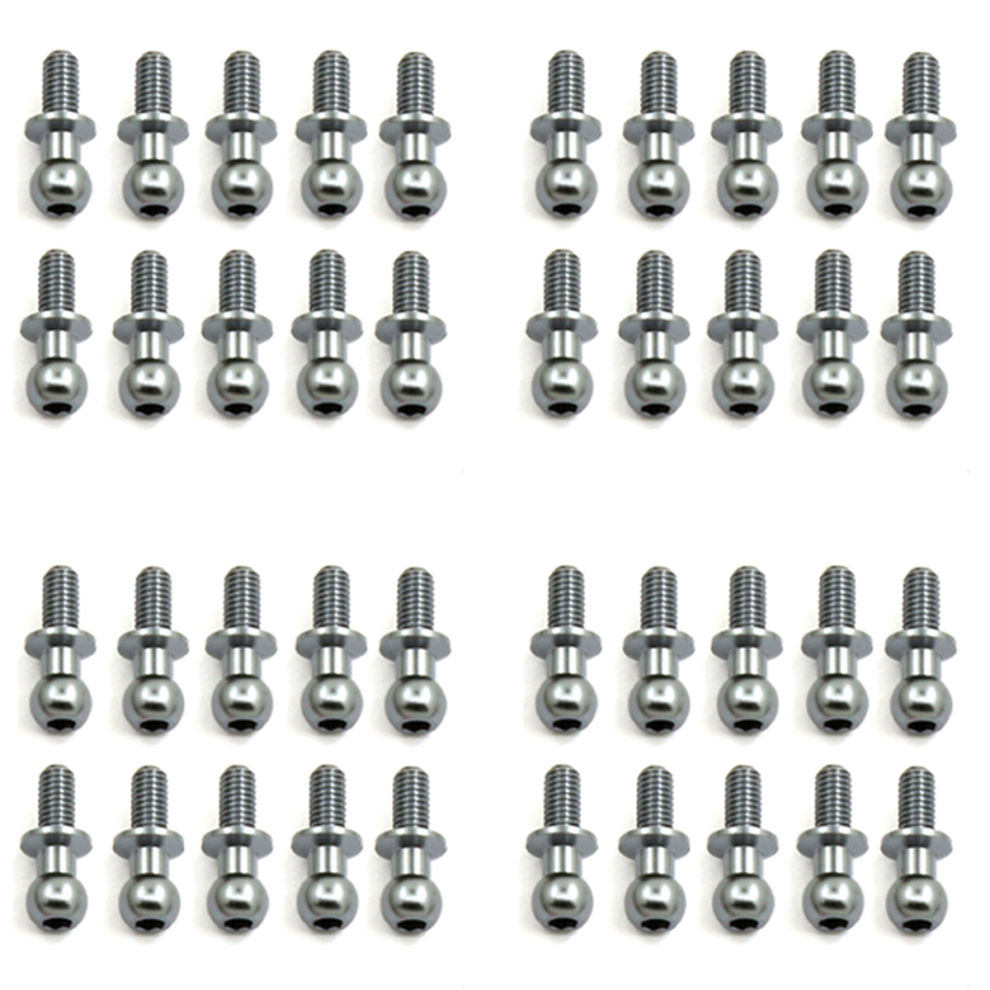 10Pcs M3 Metal Hex Ball Head Screws For Tt01 Tt02,Silver 4713231978791