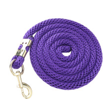 Línea morada de longeo para caballos de 2 m con gancho de agarre antideslizante