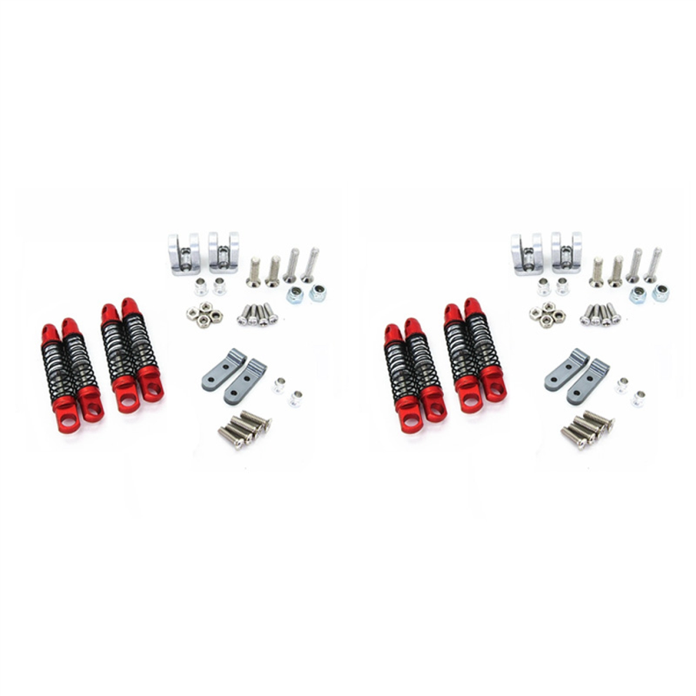 Car Upgrades Parts Metal Front & Rear Shock Absorbers Damper, Red 4713231990861