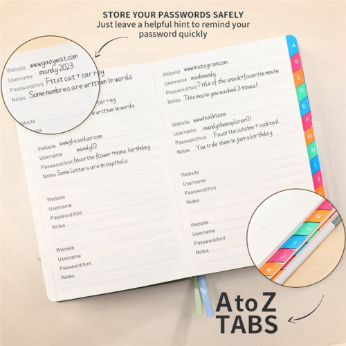 Password Keeper Book with Alphabetical Tabs for Seniors, C 1