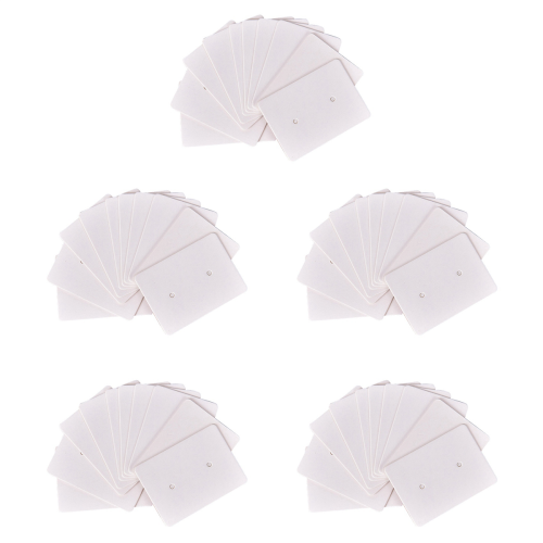 100Pcs Blank Earrings Ear Studs Paper Display Card Hanging White
