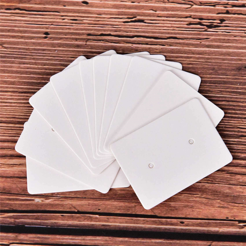 100Pcs Blank Earrings Ear Studs Paper Display Card Hanging White 2