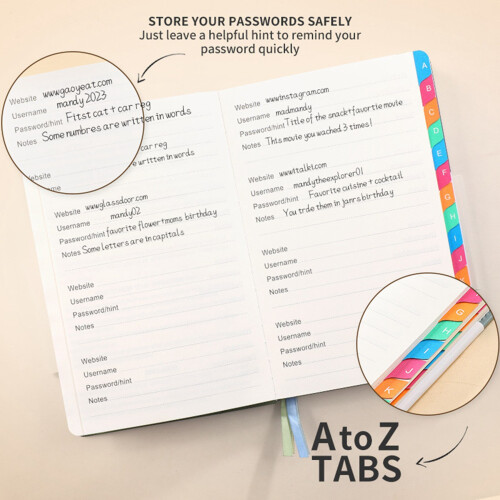 Password Keeper Book with Alphabetical Tabs for Seniors, B 1