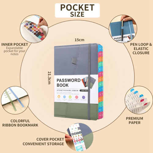 Password Keeper Book with Alphabetical Tabs for Seniors, B 2
