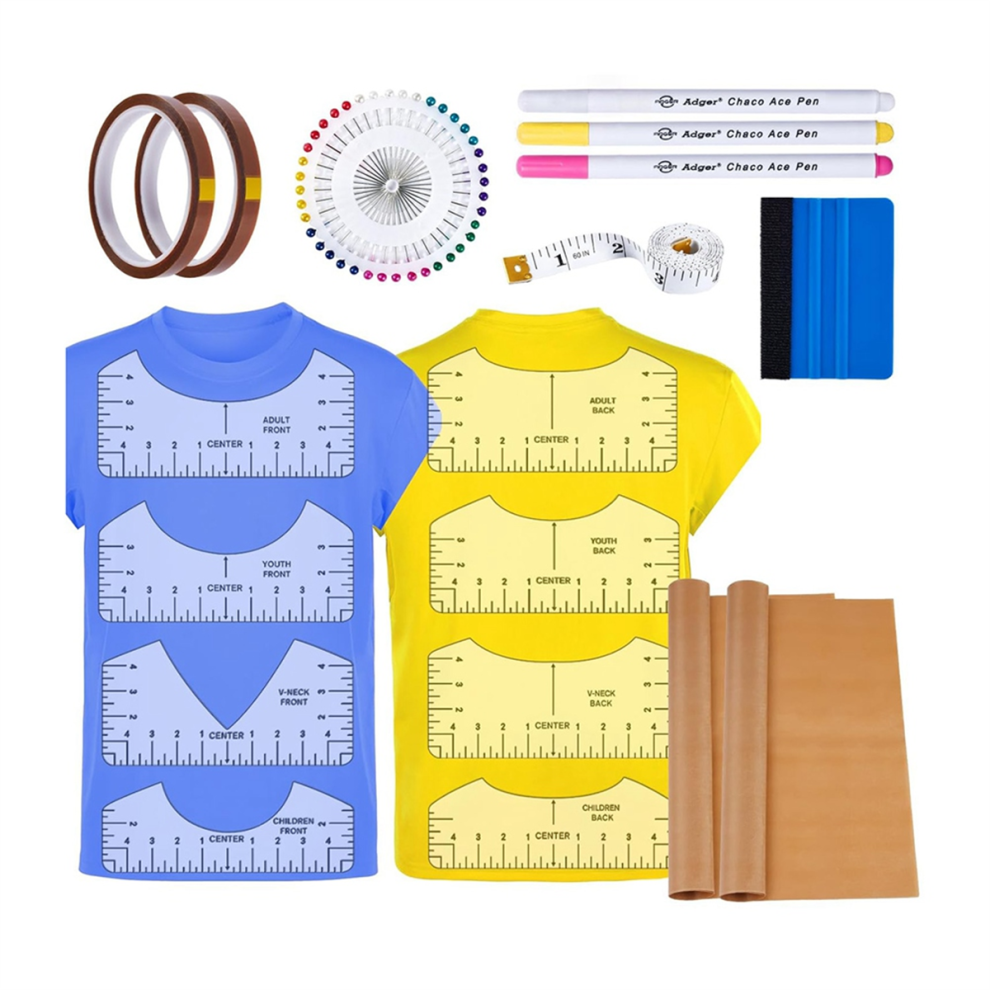 18Pcs Sublimation Accessories Tshirt Ruler Guide Vinyl Alignment Tool