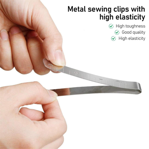 20PCS Stainless Steel Hemming Clips - 3-Inch Measuring Ruler 2