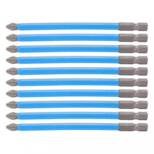 10Pcs 150mm S2 Non-Slip PH2 Magnetic Screwdriver Bits for Home