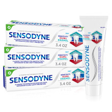 Sensodyne Toothpaste Sensitivity Gum and Enamel Triple Protection Refreshing Fluoride Toothpaste Mint Flavor - 3.4 Ounces x 3