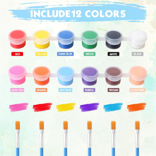 336x Mini Acrylic Paint Set 24Set 12 Colors Acrylic Paint Strips(2ml) 1