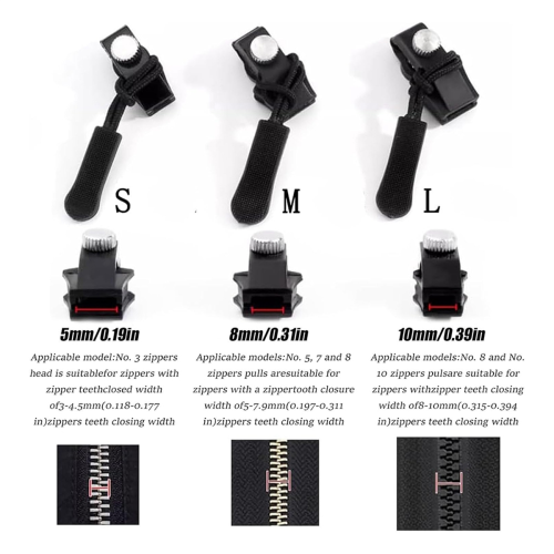 Universal Replacement Zipper Slider Fixer Sliding Teeth Screw Head 2