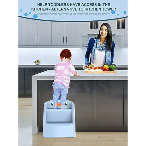 Foldable Toddler Kid Step Stool Kitchen Bathroom Sink, Plastic Ladder 1