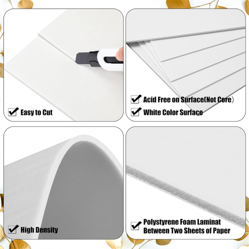 50 Pack Foam Boards 1/8 Inch Thickness Foam Poster Boards 2