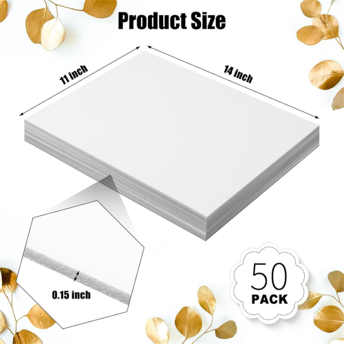 50 Pack Foam Boards 1/8 Inch Thickness Foam Poster Boards 1