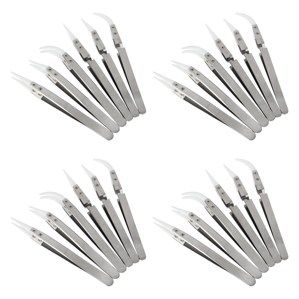 6 Pcs Precision Ceramic Reverse Solder Tweezers, Non-Conductive 4713043673808