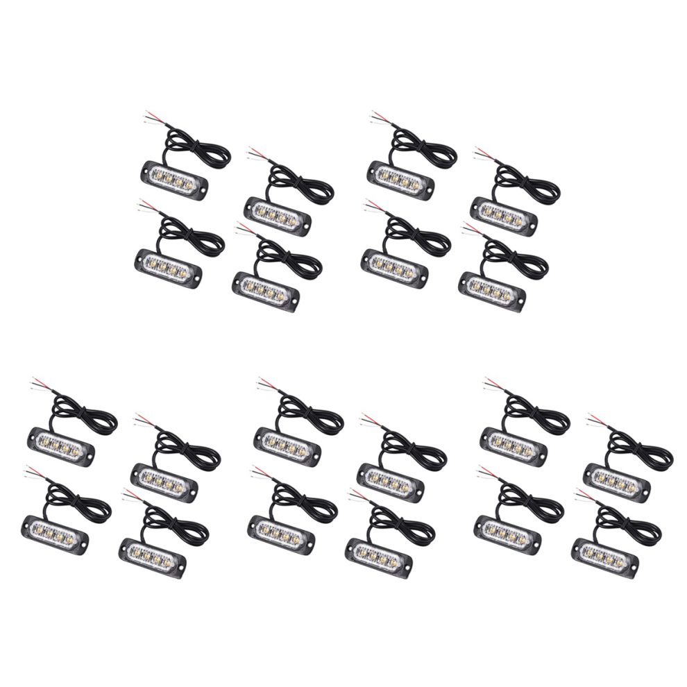 4Pcs 4 Led Recovery Strobe Lights 12V 24V Grill Flashing Amber/Orange 4713043670906