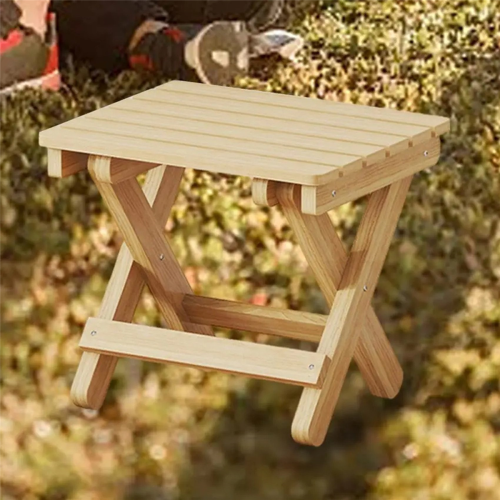 Small Folding Stool Portable Wooden Stool Chair 28x26x22cm 1