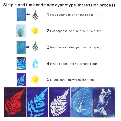 30 Sheets Sun Print Paper Kits Cyanotype Paper A4 A5 2