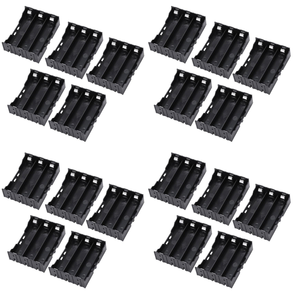 5Pcs Plastic 3 X 3.7V 18650 Batteries 6 Pin Battery Holder Case Black 4713043603126