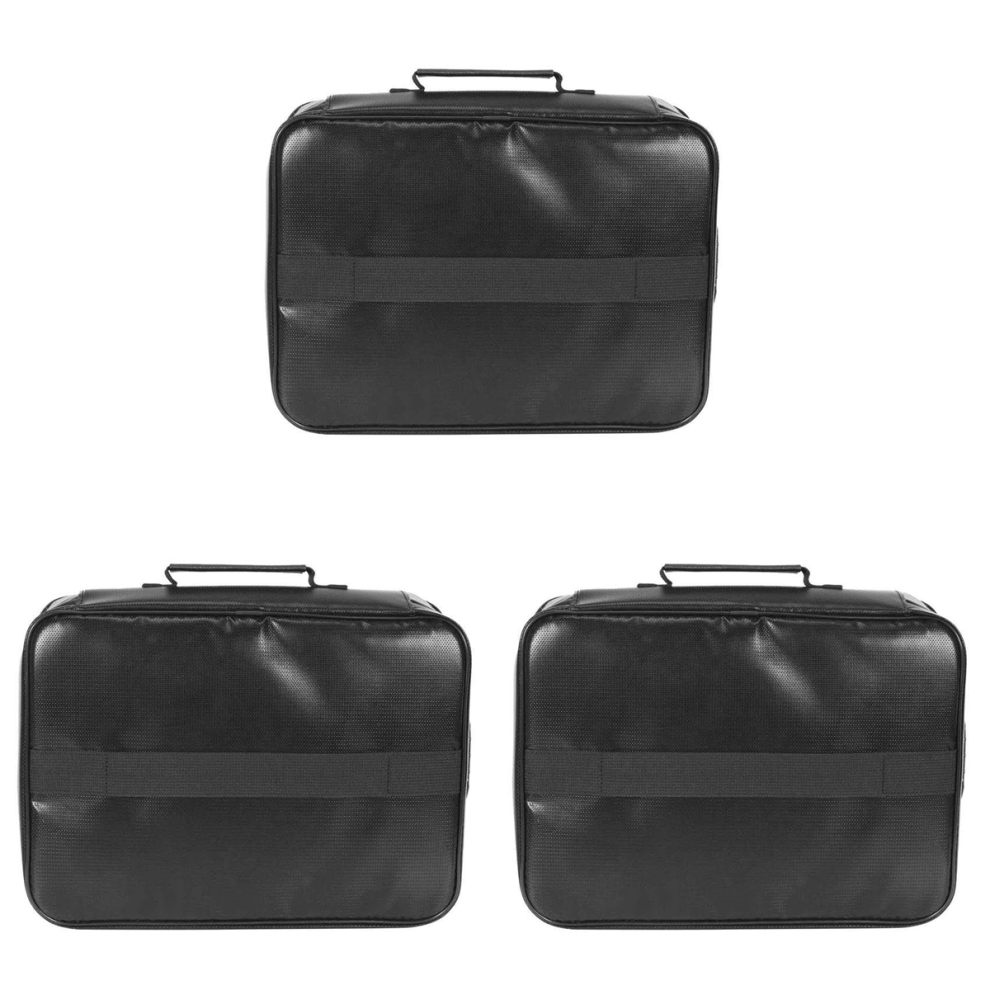 Document Bag With Lock, Fireproof 3-Layer With Zipper,For Laptops,B 4713043675505