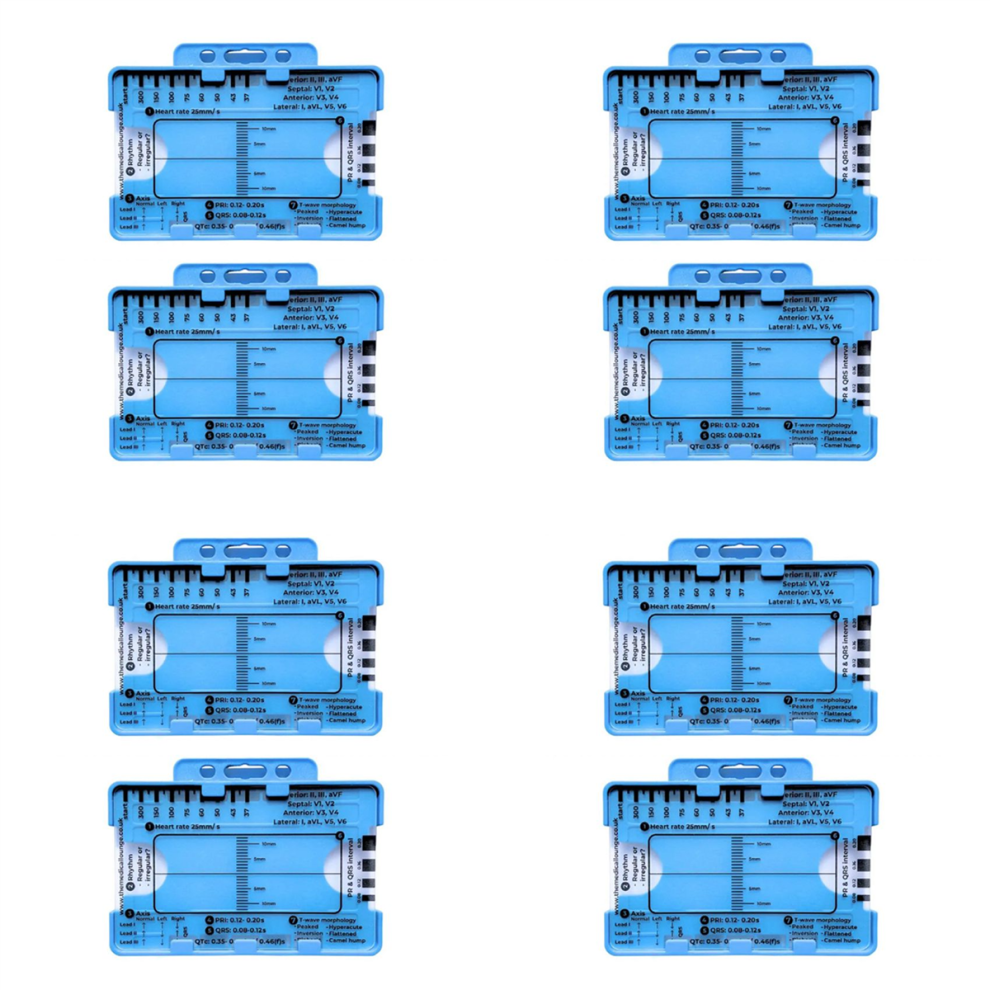 2PCS ECG 7 Step Ruler, ECG 7 Step Ruler for ECG/EKG Interpretation,