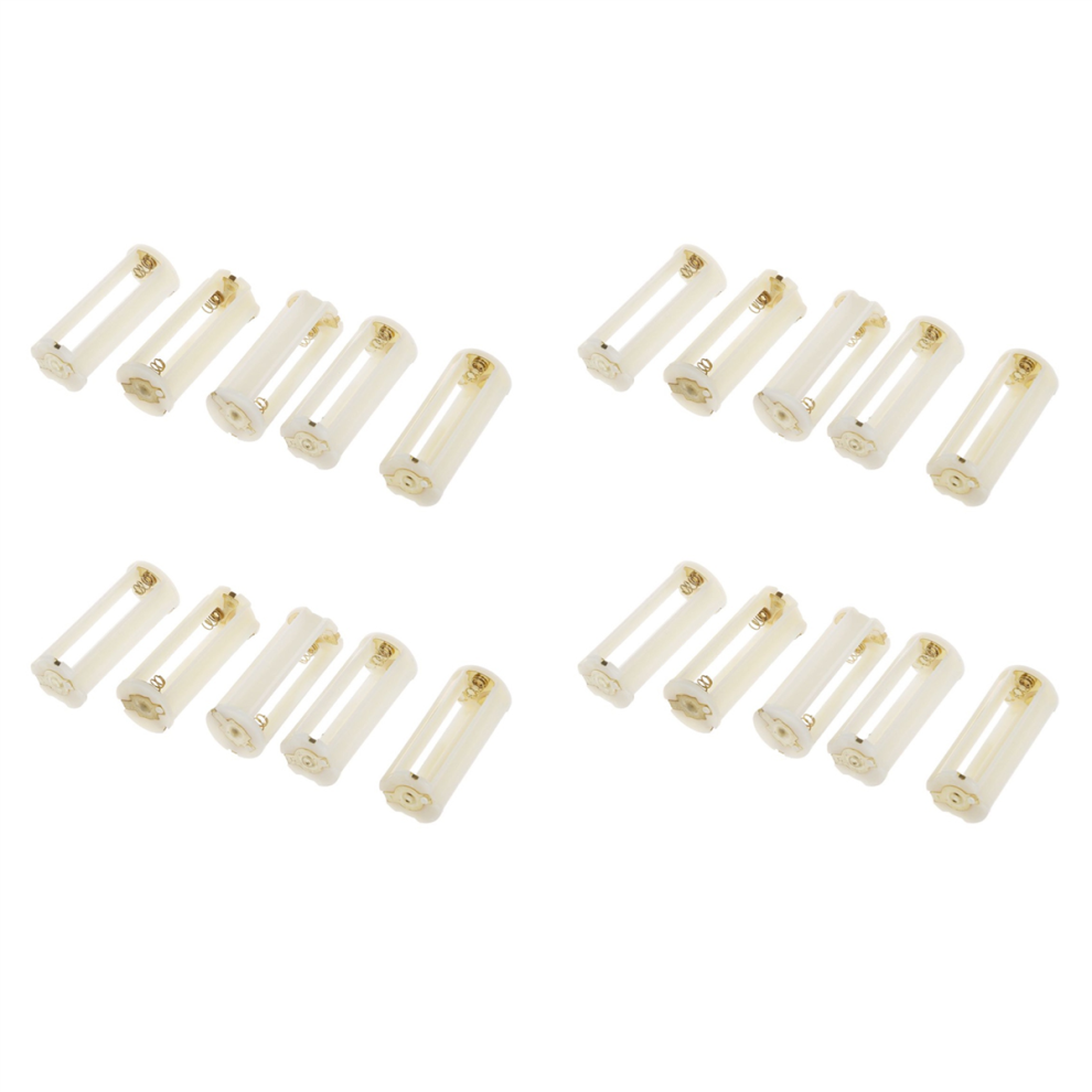 5Pcs Round 3X 1.5V Aaa Battery Holder Case Box Container White 4713043603133