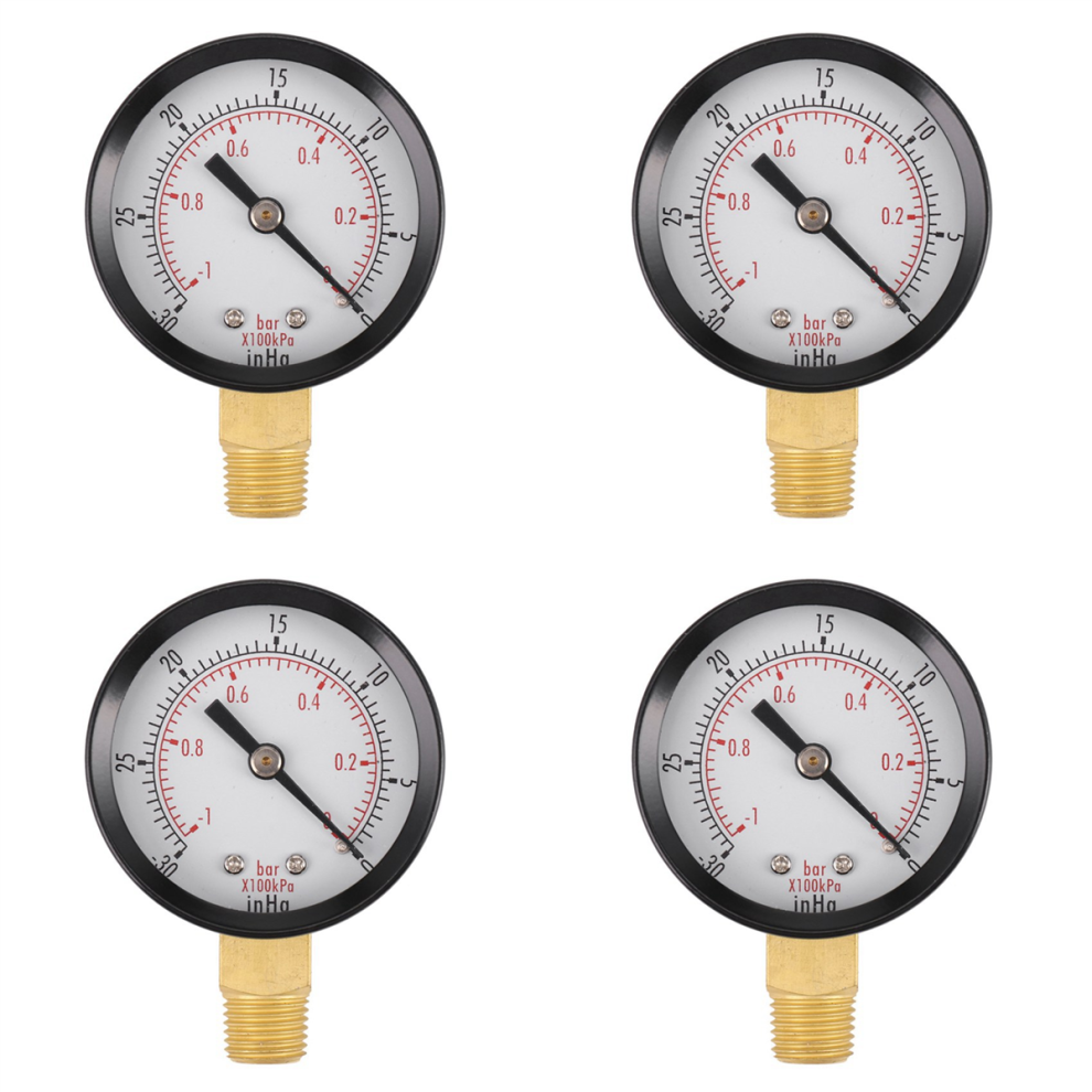 0 - 30Inhg 0 - 1Bar Mini Dial Luftdruckpruefer Schwarz 4713043665575