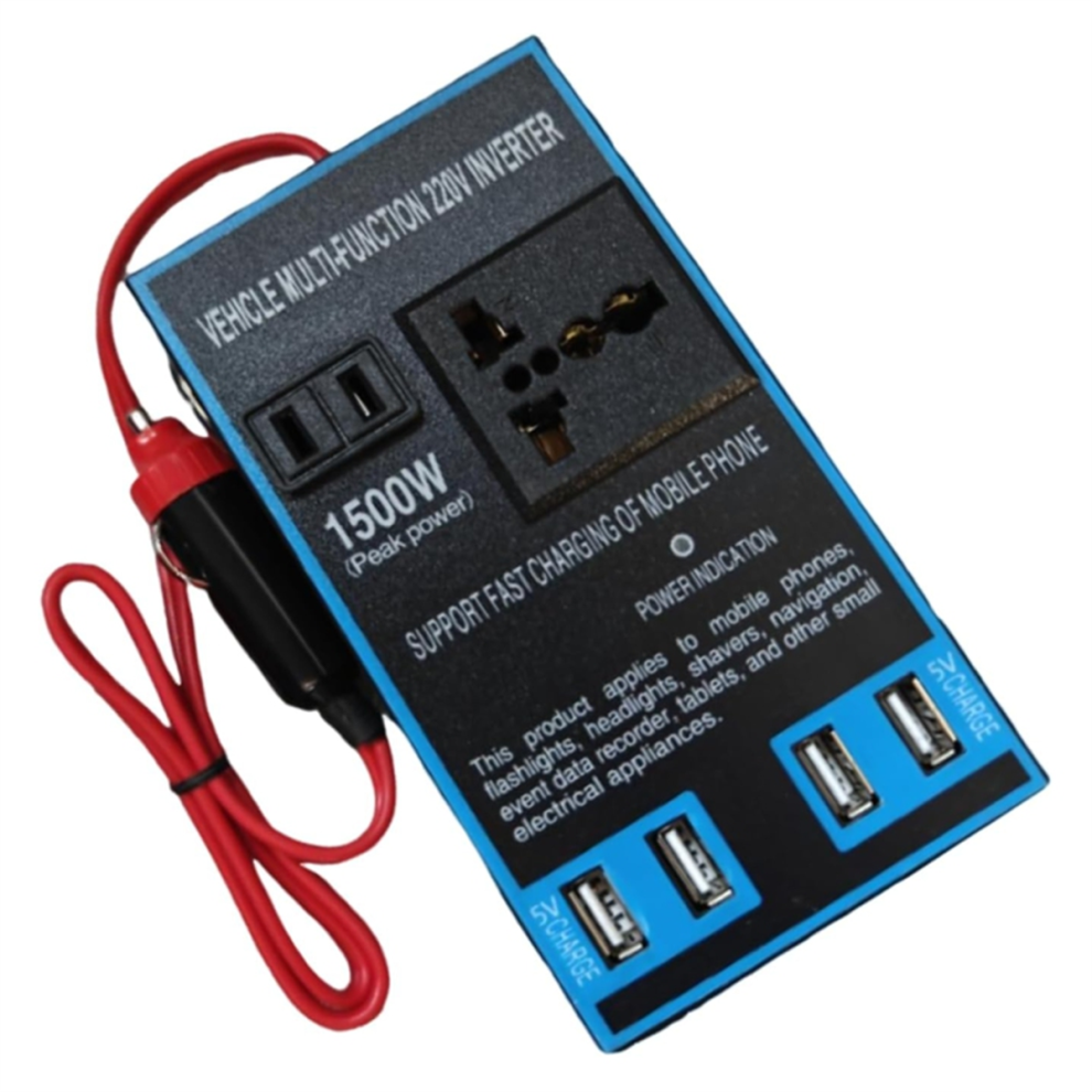 12V 24V To 220V 1500W Car Power Inverter 4 Usb Socket Fast Charging 4713043613323
