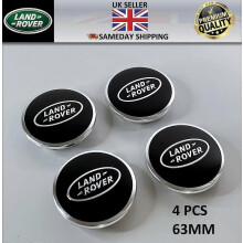 4 X Land Rover Centre Caps Black Range Rover Sport Evoque Velar Discovery 63mm