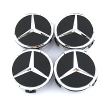 Black/silver mercedes benz wheel center caps hub badges 60mm 4 pcs for w202 w203 w204 w208 w210 w220