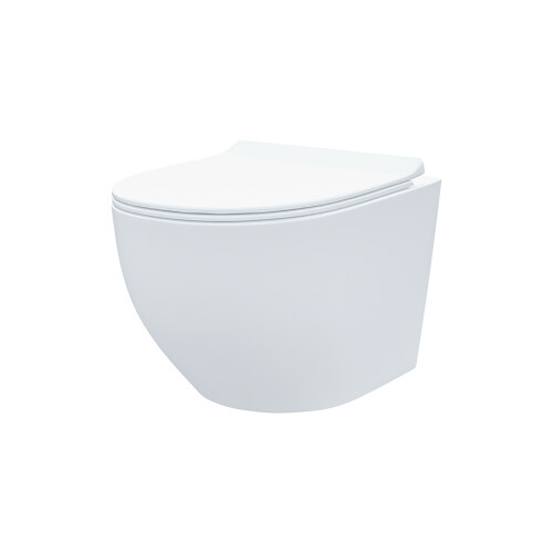 NES Home Nes Home White Modern Round WH Toilet Concealed Frame & Round Button Flush Plate 1