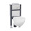 NES Home Nes Home White Modern Round WH Toilet Concealed Frame & Round Button Flush Plate 1