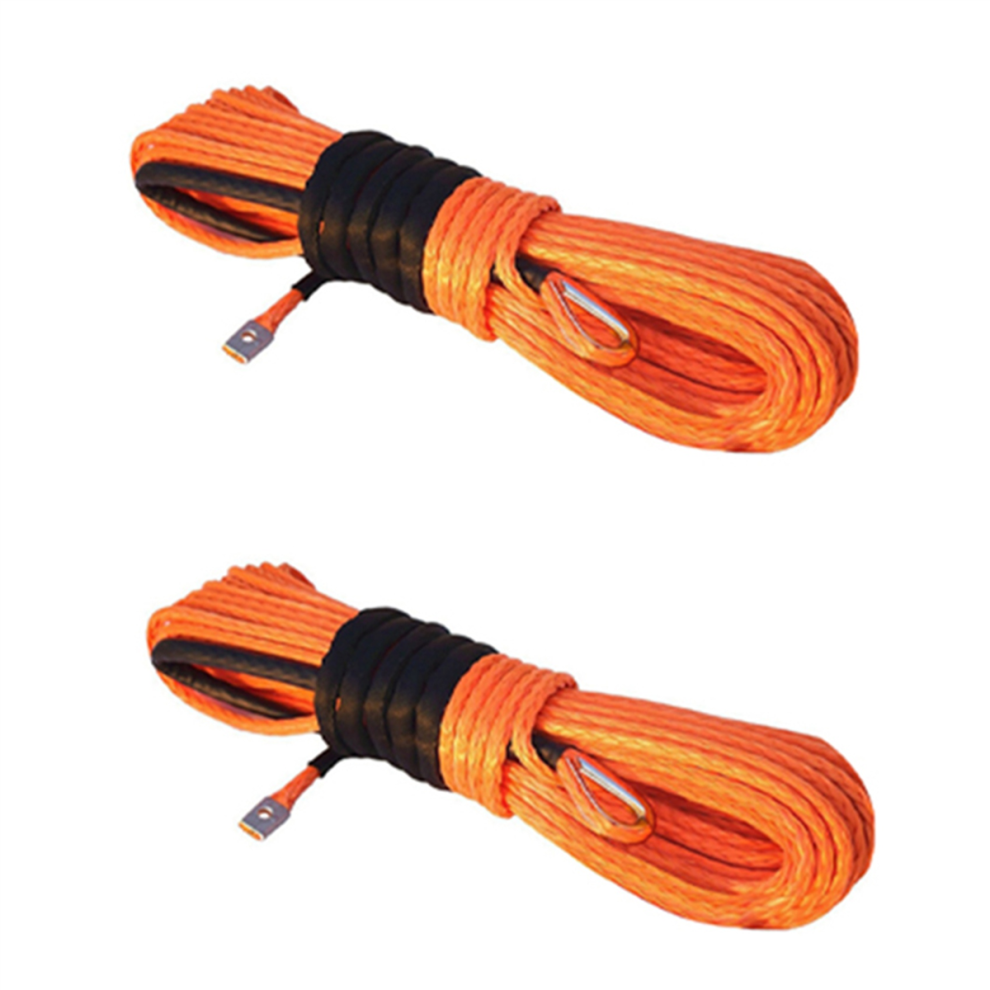 Orange 1/4 X 50Ft Synthetic Winch Rope Cable For Atv Utv Suv Boat 4713376371303