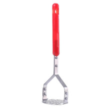 Potato Masher Non-Slip Manual Stainless Steel Labor-Saving Integrated Masher Kitchen Cooking Tools Red Handle One Piece
